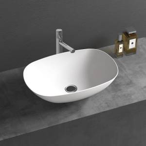 Раковина Vincea Solid Surface VBS-6T12MW накладная, 55 см, белая матовая