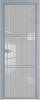 Межкомнатная дверь Profil Doors 3 AX цвет профиля Серебро, стекло безопасное 6 мм страйп 700x2000