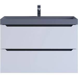 Тумба с раковиной Uperwood Tanos 3930421702 белая графит, бетон, 80 см