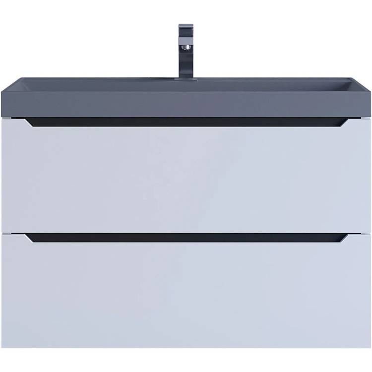 Тумба с раковиной Uperwood Tanos 3930421702 белая графит, бетон, 80 см