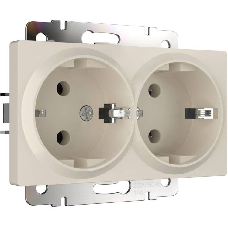 Розетка двойная с заземлением Werkel W1172062