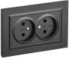 Розетка 2-местная IEK Brite BR-R20-10-K02-F черный