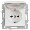 Розетка 1-местная с заземлением, шторками и крышкой IEK Brite BR-R16-16-44-K91 арктический белый фото 3