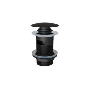 Донный клапан для раковины Knotlor BM9011BL с переливом, матовый черный