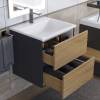 Тумба с раковиной Uperwood Barsa 29830205647 подвесная, черная, дуб сонома, 50 см фото 6