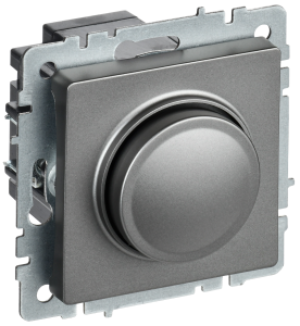 Светорегулятор поворотно-нажимной IEK Brite BR-D20-0600-K46 сталь