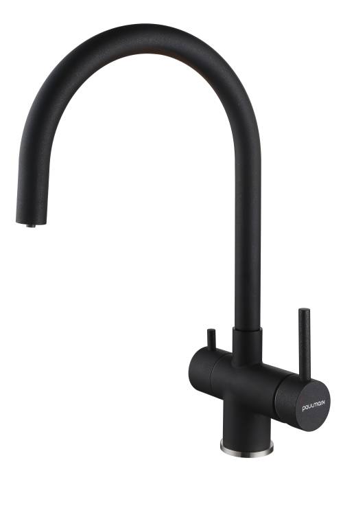 Смеситель для кухни Paulmark Heller He213218-BLM черный