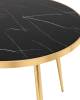Стол обеденный Stool Group Гелиос EDT-134-TG DUAL стекло черный мрамор сталь золото 100x100x75 фото 5