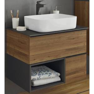 Тумба с раковиной Comforty Штутгарт-75 00-00001884 дуб темно-коричневый