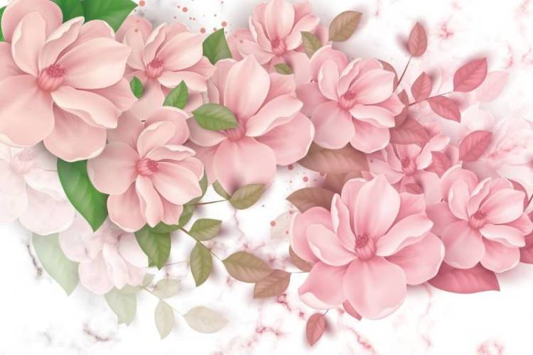 3D Фотообои Artegrafico «Обилие розовых магнолий» RC-023 песок