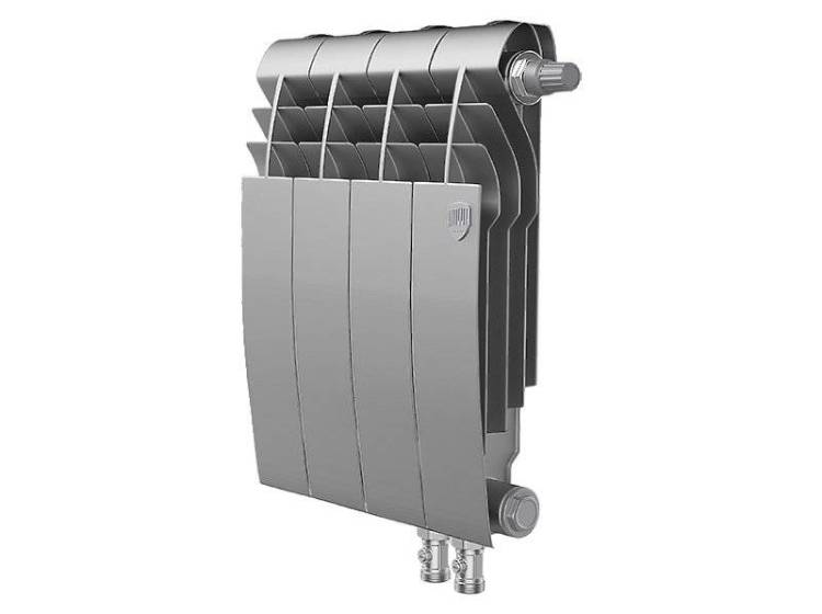 Биметаллический секционный радиатор отопления Royal Thermo Biliner 350 / V Silver Satin / 4 секции