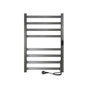 Полотенцесушитель электрический Indigo Oktava Slim 3 LСLOKS3E80-50GFMRt с таймером, графит металлик, 80x50
