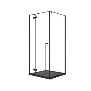 Душевой уголок Cezares LINER-A-1-90-C-NERO-L профиль черный, стекло прозрачное, 90x90x195