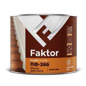 Эмаль для пола износостойкая Faktor Floor Enamel ПФ-266 красно-коричневая 2.6 кг