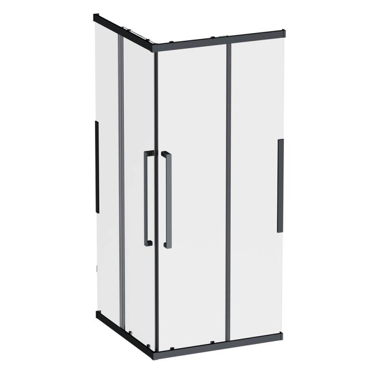 Душевой уголок Am.Pm Func W84G-403-9090-BT профиль черный матовый, стекло прозрачное, 90x90x200