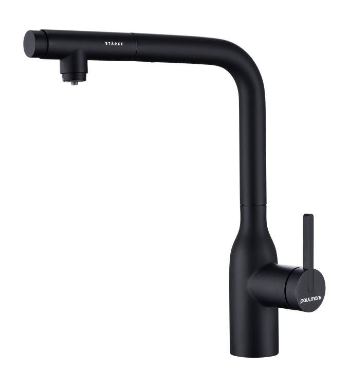 Смеситель для кухни Paulmark Viper Vi213105-AN с выдвижным изливом, антрацит