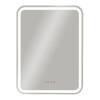 Зеркало-шкаф Art&Max Platino L AM-Pla-600-800-1D-L-DS-FC-H-T-Grey с подсветкой, часами и подогревом, Антрацит, 80x60