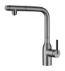 Смеситель для кухни Paulmark Viper Vi213105-GM с выдвижным изливом, вороненая сталь