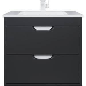 Тумба с раковиной Uperwood Modul 393020549 подвесная, матовая, черная, 65 см
