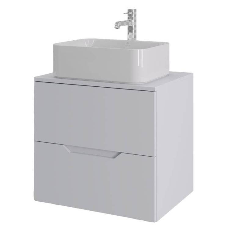 Тумба с раковиной Orange Line Li-60TuwMDF+B02-460W белая матовая, 60 см