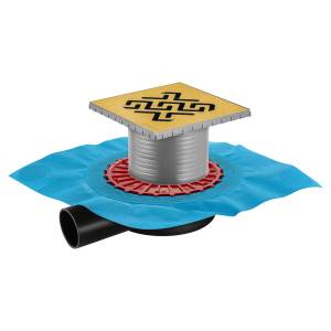 Душевой трап Berges Zentrum Antik 94365 150х150, бронза, выпуск боковой