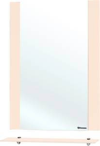 Зеркало Bellezza Рокко 80 бежевое, с полкой