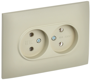 Розетка 2-местная IEK Skandy SK-R20-10-K10-F бежевый