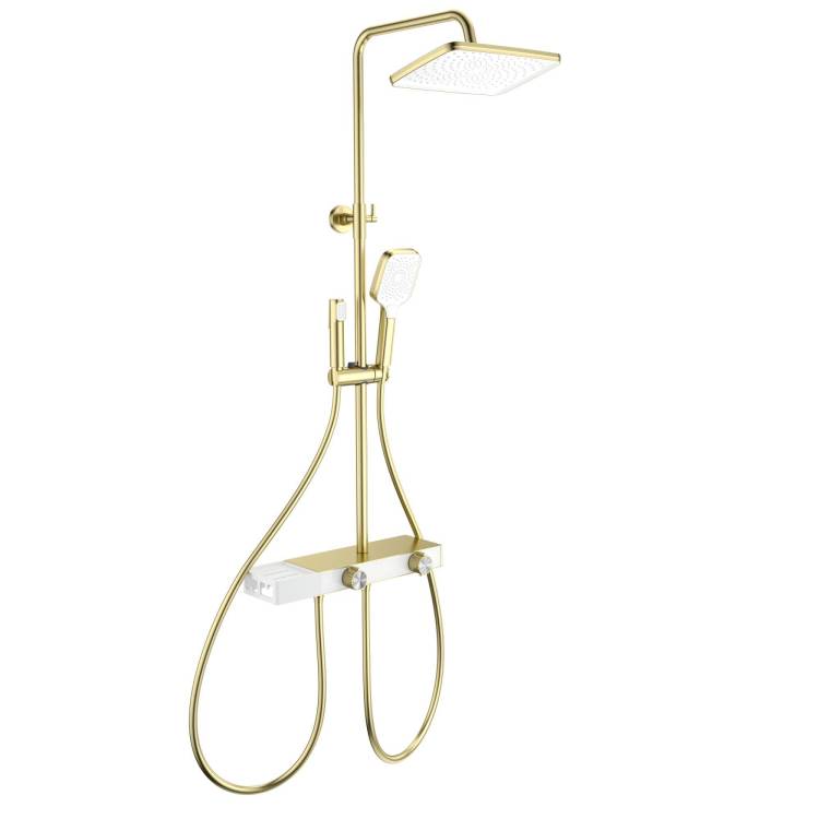 Душевая стойка Wonzon & Woghand WW-B4161-BG золотая, с термостатом