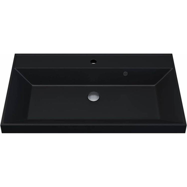 Раковина Uperwood Classic Quartz 291030008 80 см, уголь, черная матовая