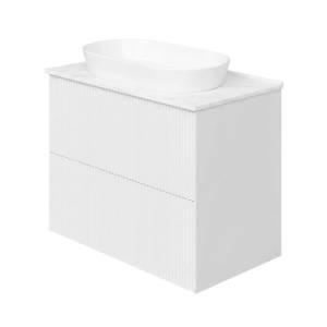 Тумба с раковиной La Fenice Terra Twin Bianco NFNC-01-TER-B-80-2-3-M-GG белая матовая, 80 см