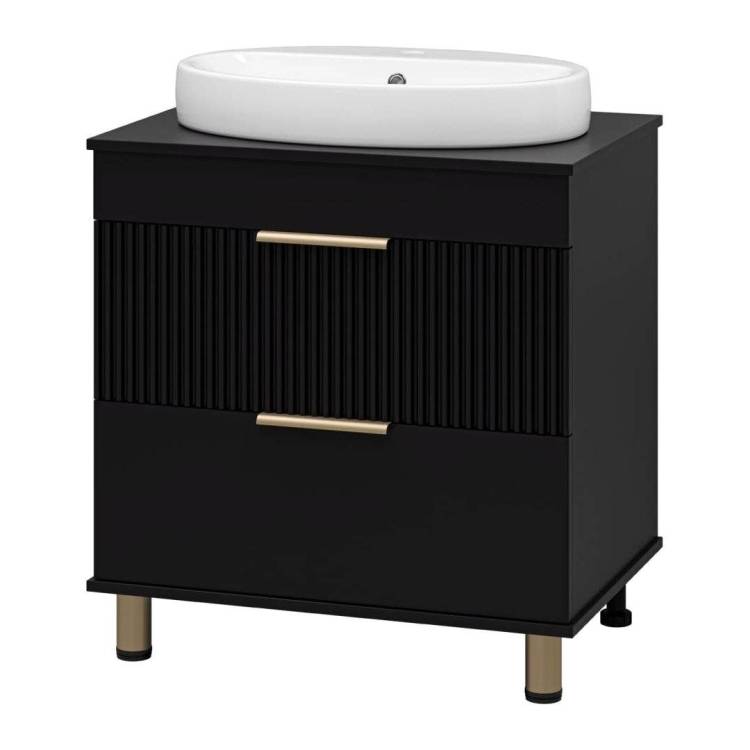 Тумба с раковиной Brevita Enfida - 70 Черный матовый 65x71x50