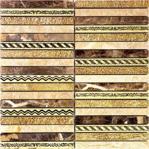 Мозаика Skalini Golden line GLN-5 Бежева Золотая 30x30