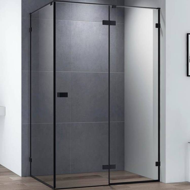 Душевой уголок Cezares Bellagio BELLAGIO-AH-1-120/100-C-NERO профиль черный матовый, стекло прозрачное, 120x100