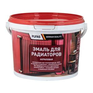 Эмаль акриловая для радиаторов Pufas белая морозостойкая 2.4 кг