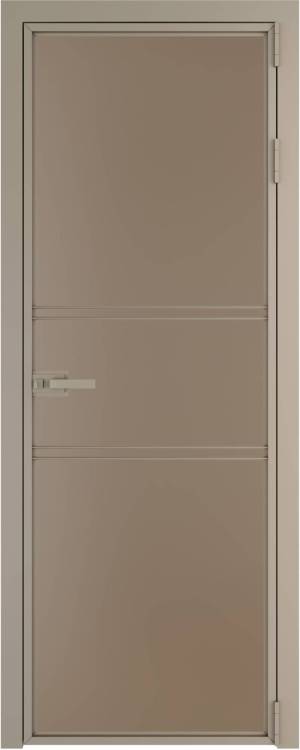 Межкомнатная дверь Profil Doors 2 AX цвет профиля Никель матовый, стекло безопасное 6 мм монохром капучино 700x2000