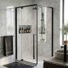 Душевой уголок Azario Male AZ-J50-100-MB-CL профиль черный матовый, стекло прозрачное, 100x100x195 фото 3
