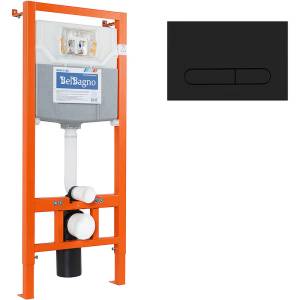 Система инсталляции для унитазов BelBagno BB001-120/BB007-PR-NERO.M кнопка черная