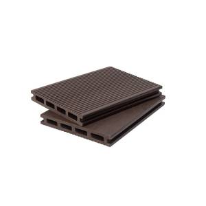 Террасная доска Polivan Group Denpasar Velvet + Brushing Mix Пустотелая Темно-коричневый ДПК 2900x140x20