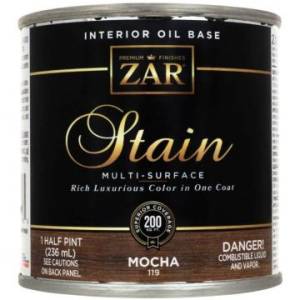 Льняное тонирующее масло ZAR Stain Interior Oil Base 119 Кофе Мокко (Mocha) 0.236 л