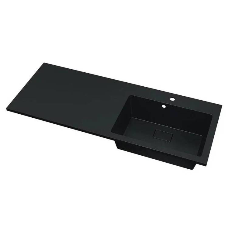 Раковина Uperwood Cosmos Quartz RCosmos Quartz120RU над стиральной машиной, правая, уголь, 120x48