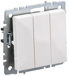 Выключатель 3-клавишный IEK Brite BR-V30-0-10-K01 белый