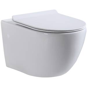 Унитаз подвесной beWash Schutz BKWHR002510 безободковый, с сиденьем микролифт, белый глянец