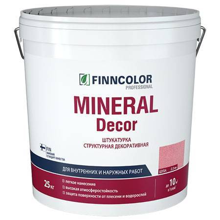 Штукатурка структурная декоративная Finncolor Mineral Decor шуба 2.5 мм KTA 25 кг