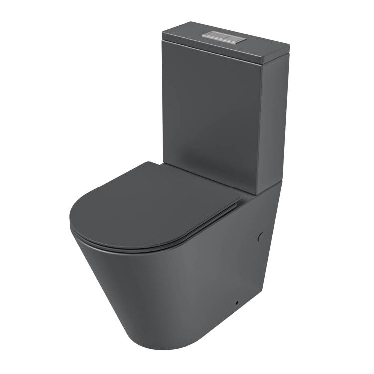 Унитаз-компакт Grossman Торнадо GR-4458GMSQ безободковый, с микролифтом, серый матовый