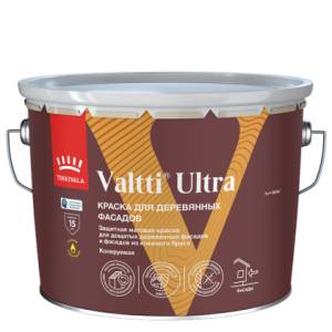 Краска для деревянных фасадов Tikkivala Valtti Ultra матовая база A 9 л