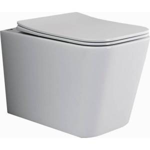 Унитаз подвесной Ceramica Nova Cubic CN1806 безободковый, с крышкой-сиденьем микролифт