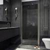 Душевая дверь в нишу MaybahGlass MGD-429-5 профиль хром матовый, стекло графит матовый, 1980x1200