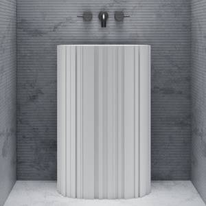 Раковина Abber Stein AS2551-H напольная, белая матовая, 58x38