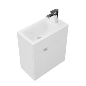 Тумба под раковину Kerama Marazzi Lato LAT.50.1\WHT подвесная с дверцей 50, белая глянцевая