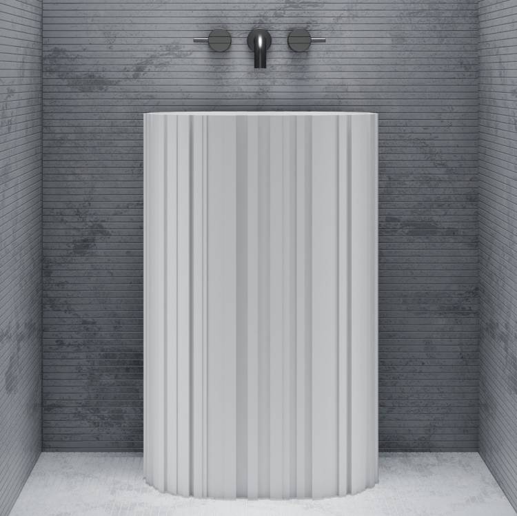 Раковина Abber Stein AS2551-H напольная, белая матовая, 58x38